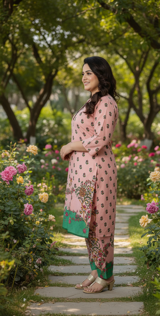 Stitched Printed Linen 2-Piece – Large Size (4)