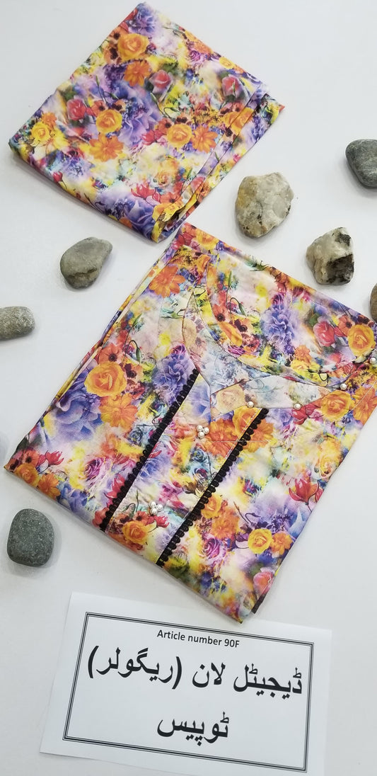 Vibrant Digital Lawn 2-Piece Suit for Women