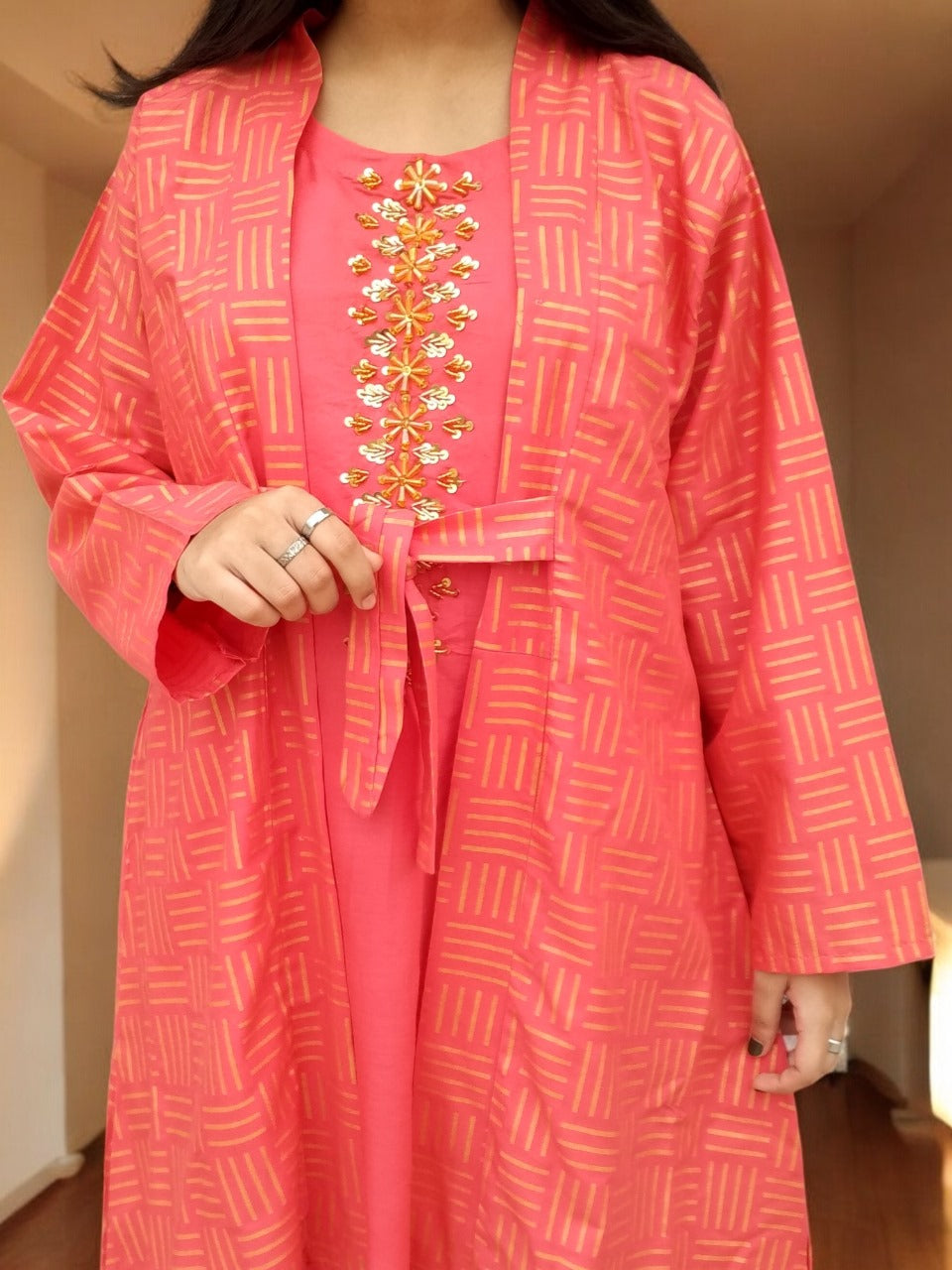 Gown Style: Elegant Steam Printed Set