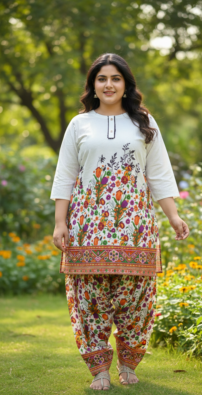 Stitched Printed Linen 2-Piece – Large Size (3)