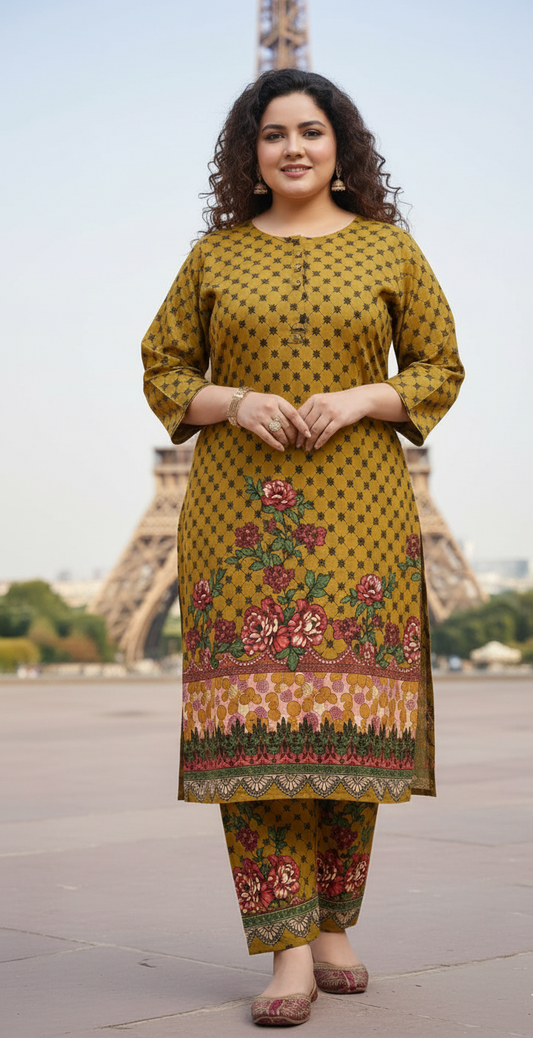 Stitched Printed Linen 2-Piece – Large Size (6)