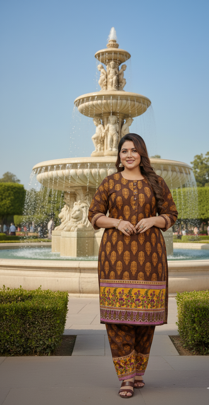 Stitched Printed Linen 2-Piece – Large Size (12)