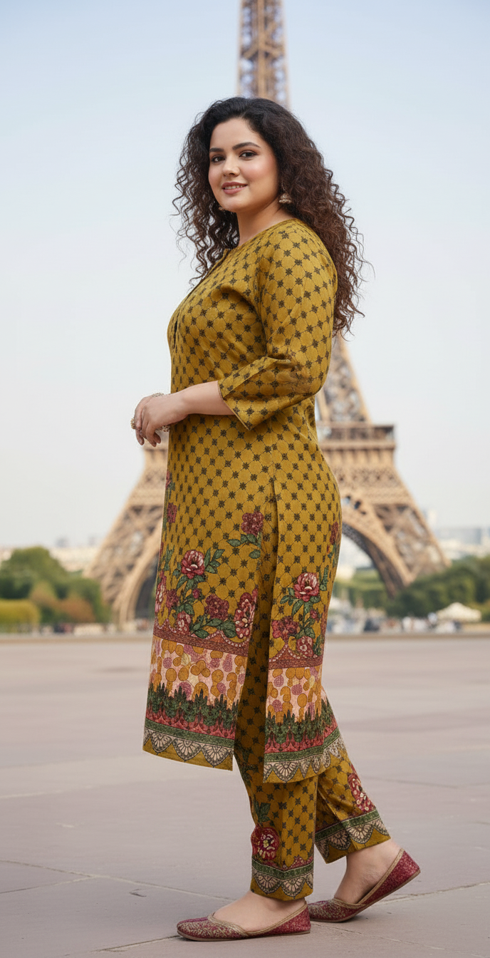 Stitched Printed Linen 2-Piece – Large Size (6)