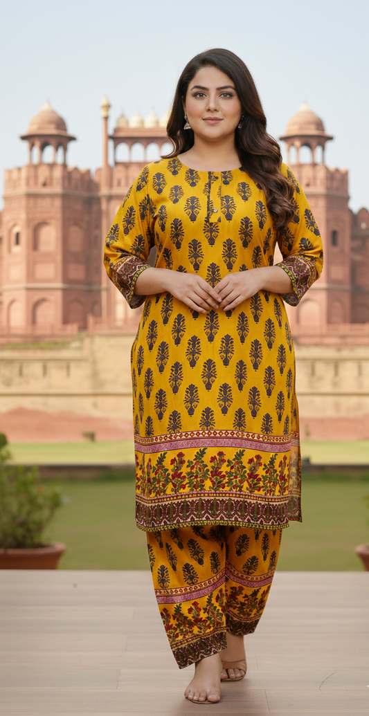 Stitched Printed Linen 2-Piece – Large Size (12)