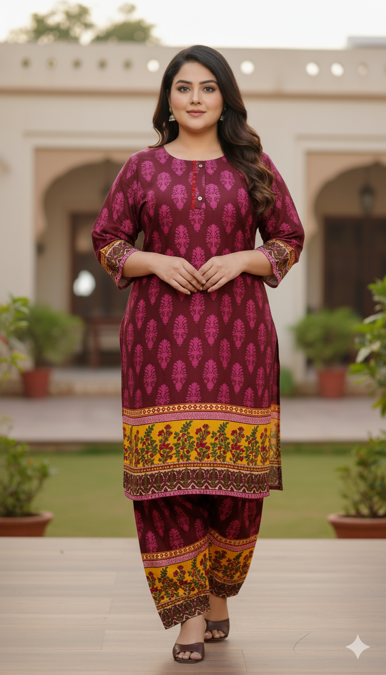 Stitched Printed Linen 2-Piece – Large Size (2)