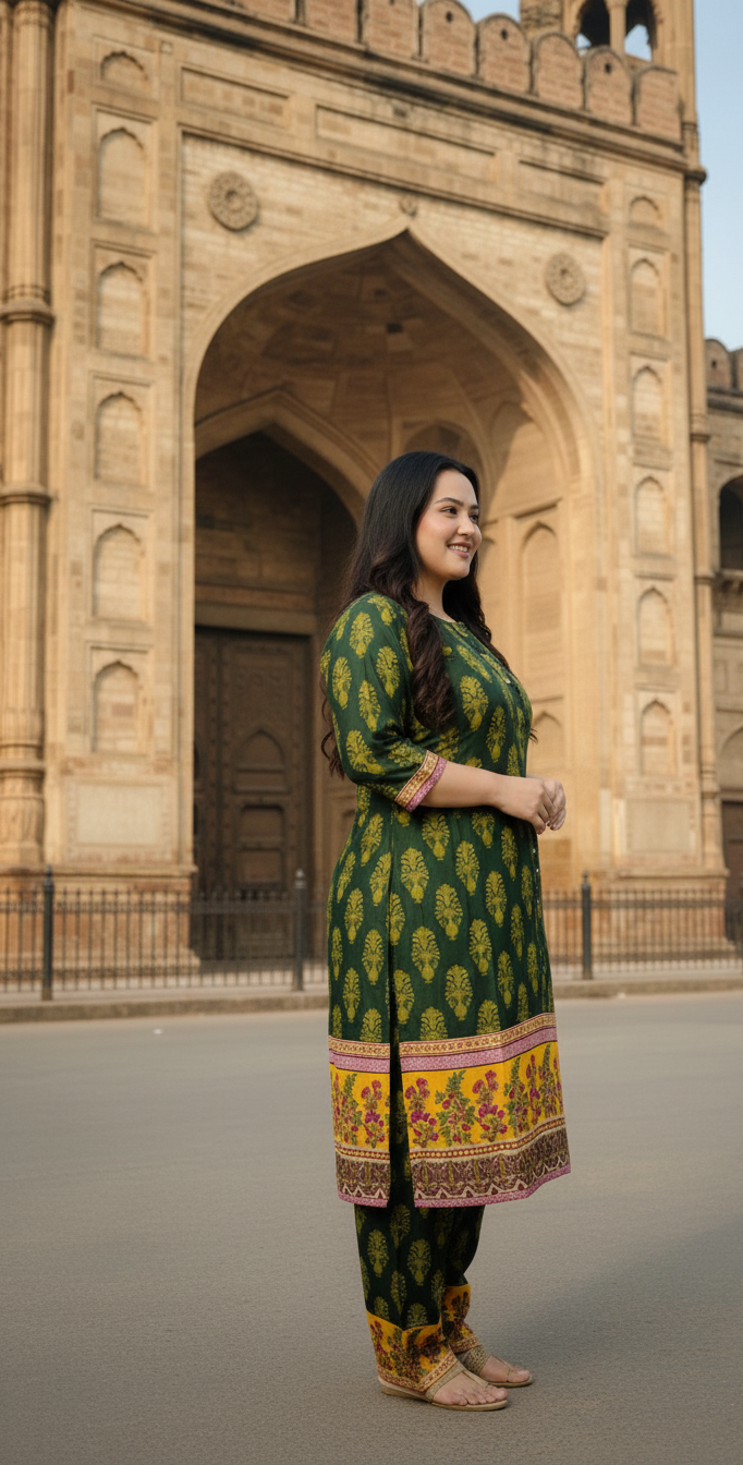 Stitched Printed Linen 2-Piece – Large Size (9)