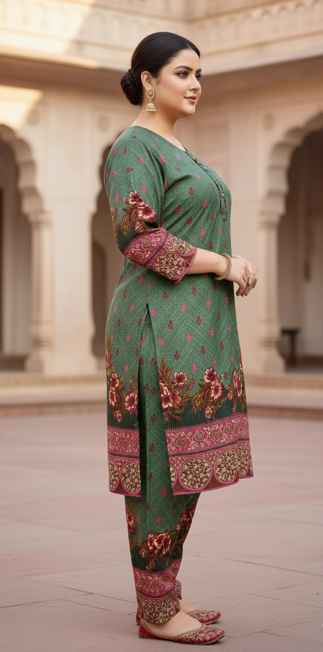 Stitched Printed Linen 2-Piece – Large Size (8)