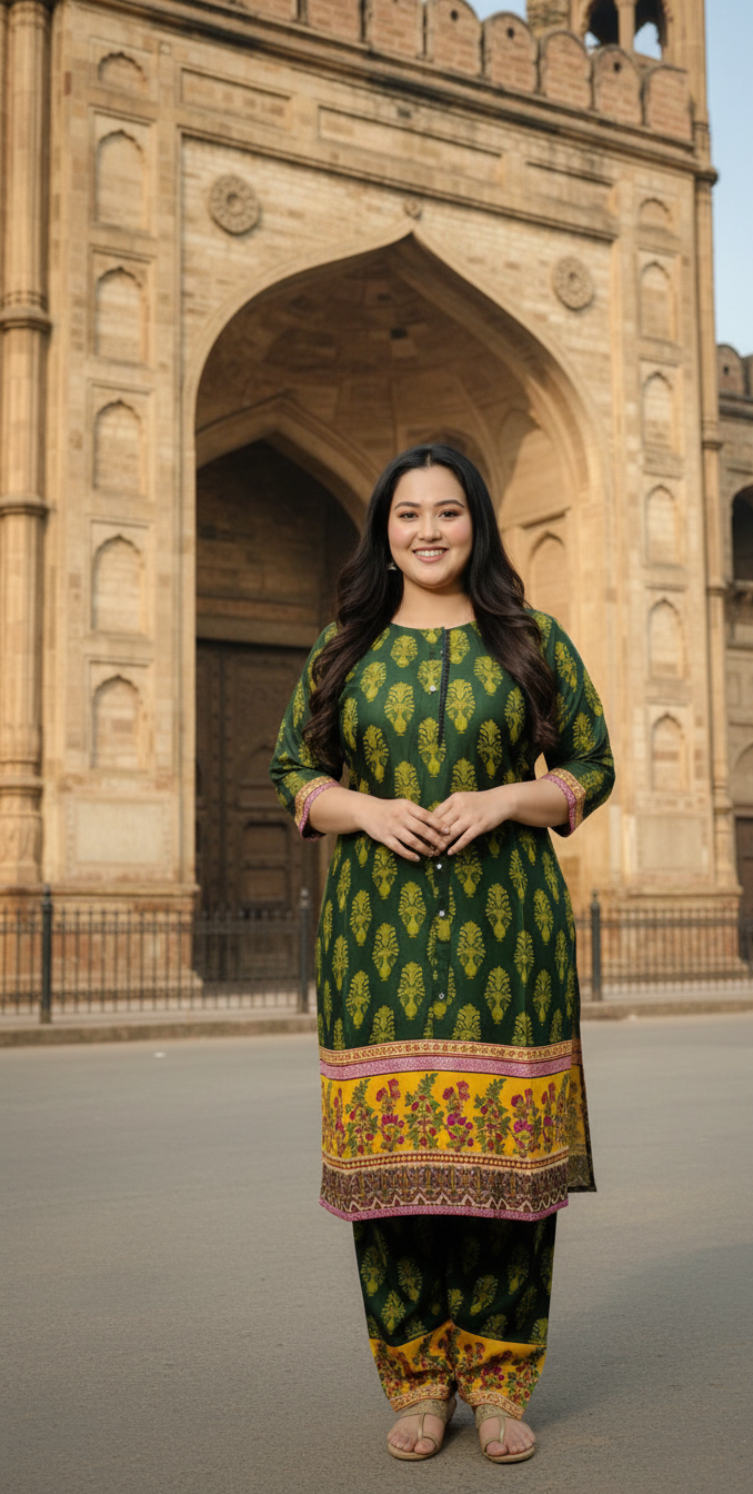 Stitched Printed Linen 2-Piece – Large Size (9)