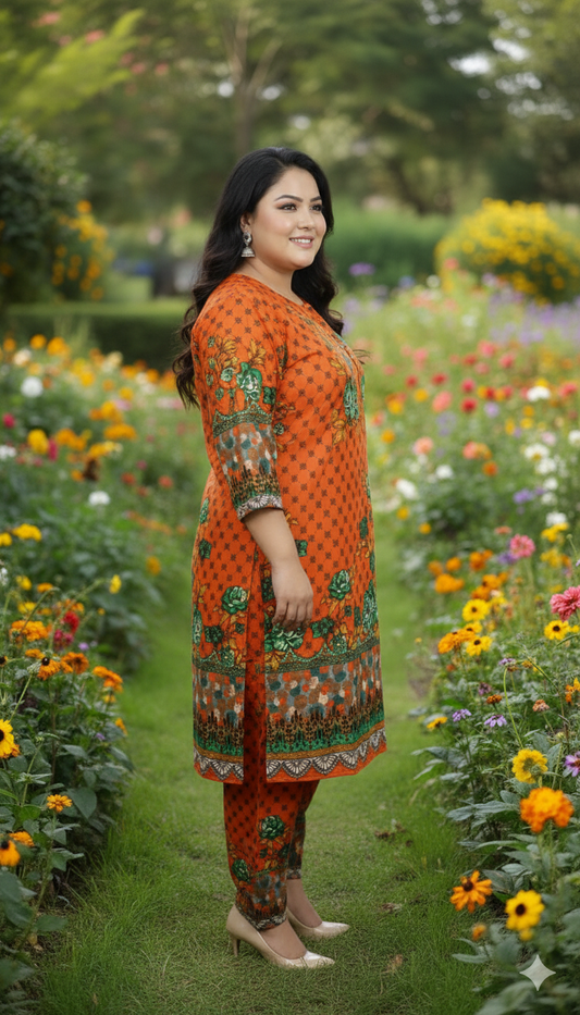 Stitched Printed Linen 2-Piece – Large Size (1)