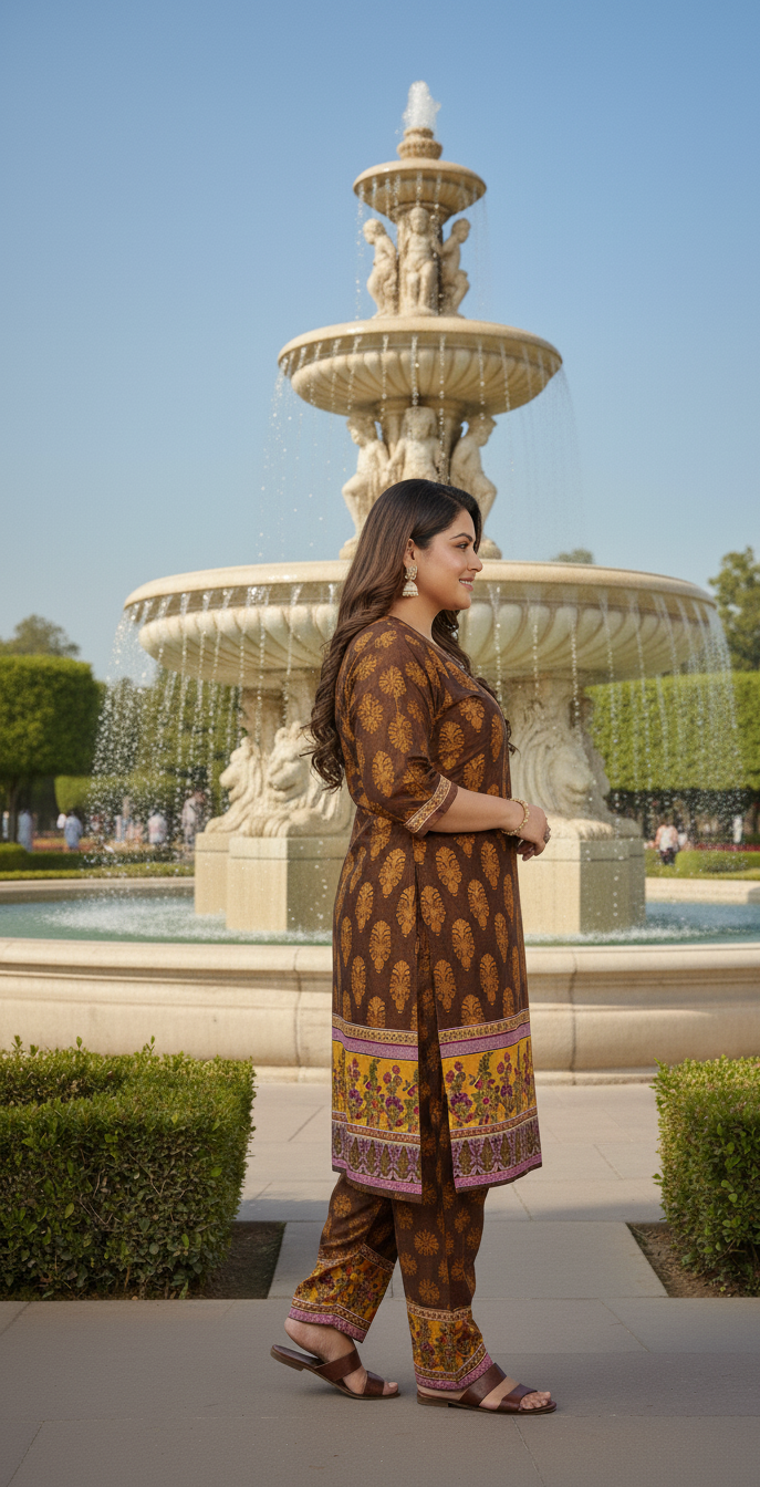 Stitched Printed Linen 2-Piece – Large Size (12)