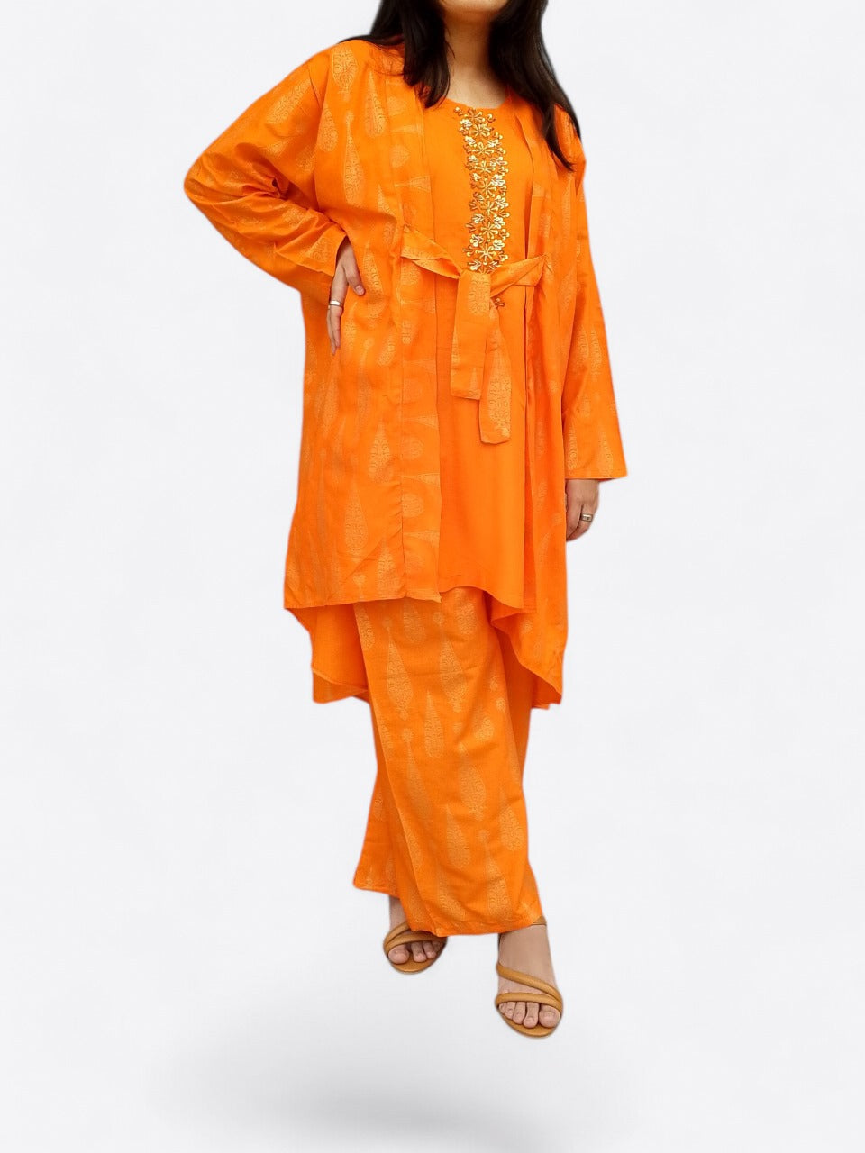 Gown Style: Elegant Steam Printed Set