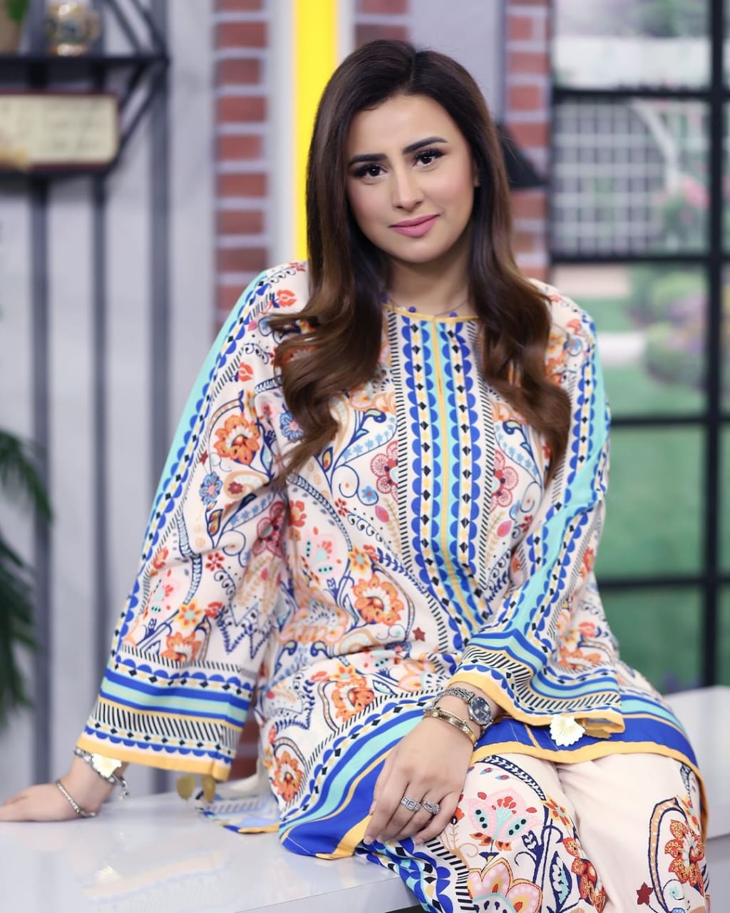 Luxury Printed Silk 2-Piece Dress - Stitched