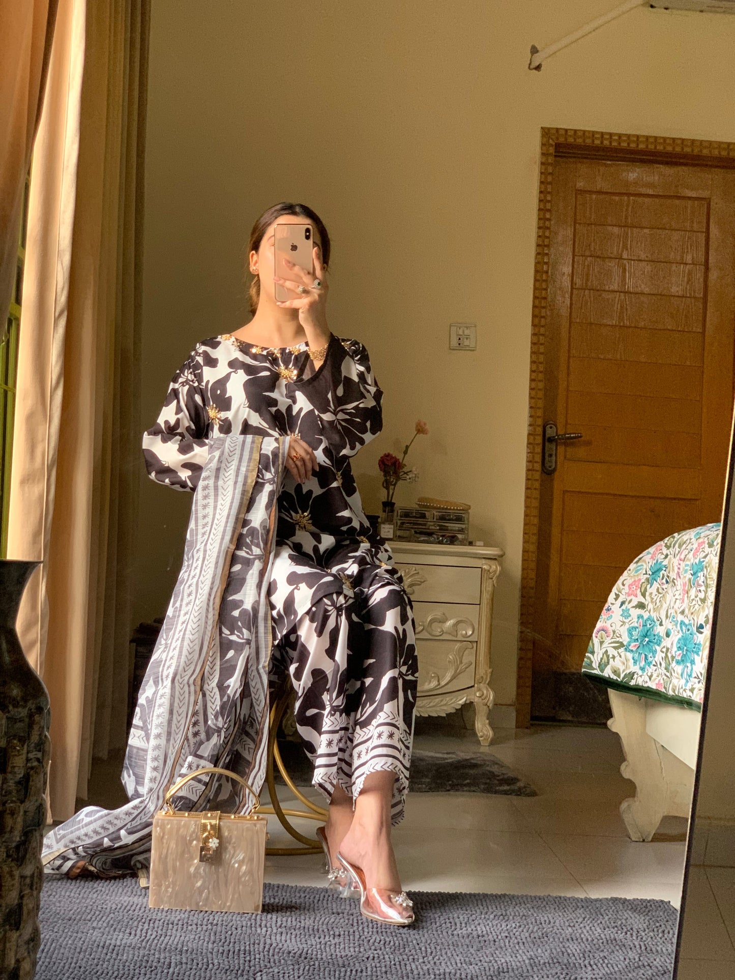 Aniqa Couture Longline Stitched Silken Lawn 3-Piece Collection