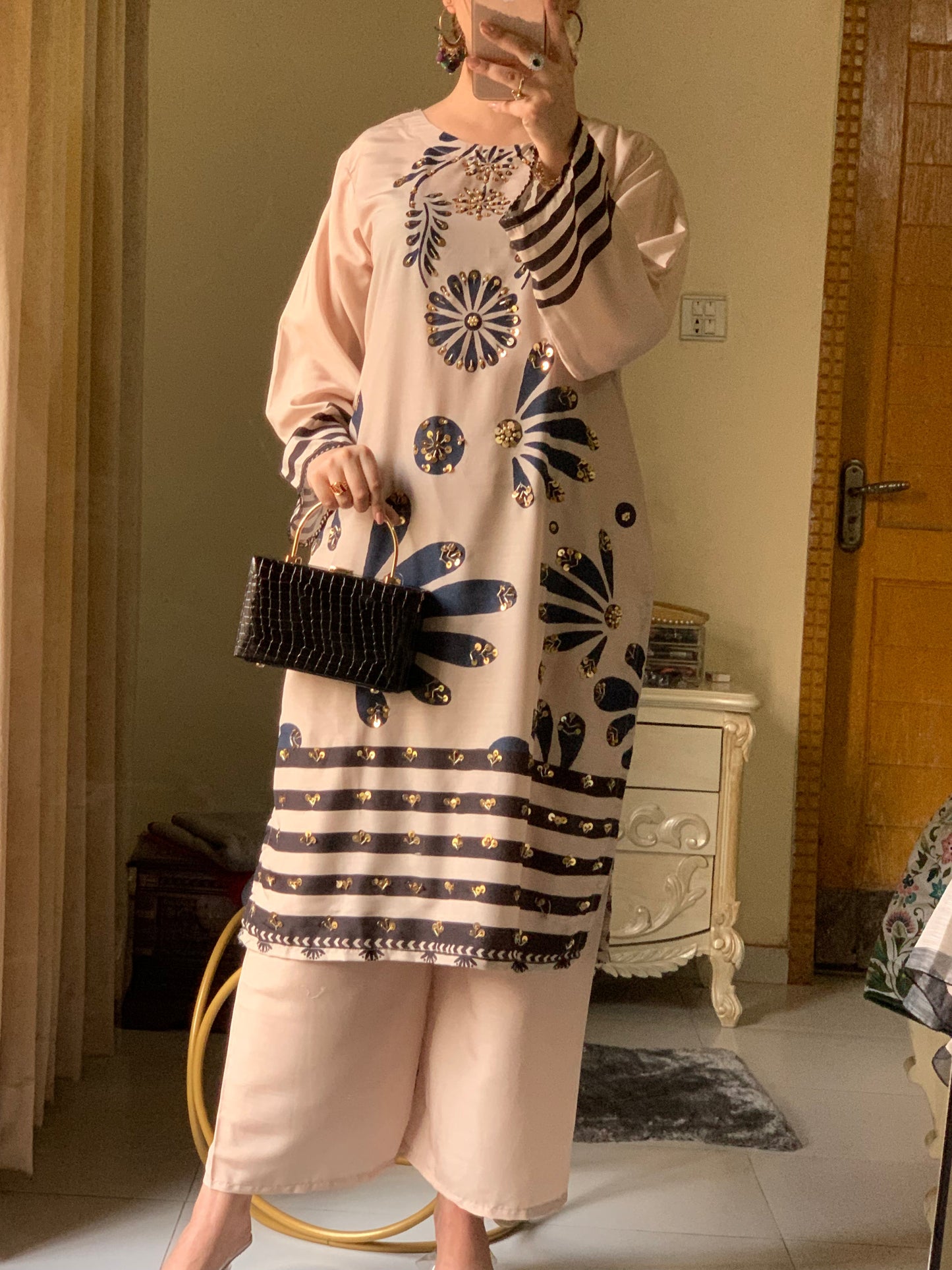 Huria Opulence Longline Stitched Silken Lawn 3-Piece Collection