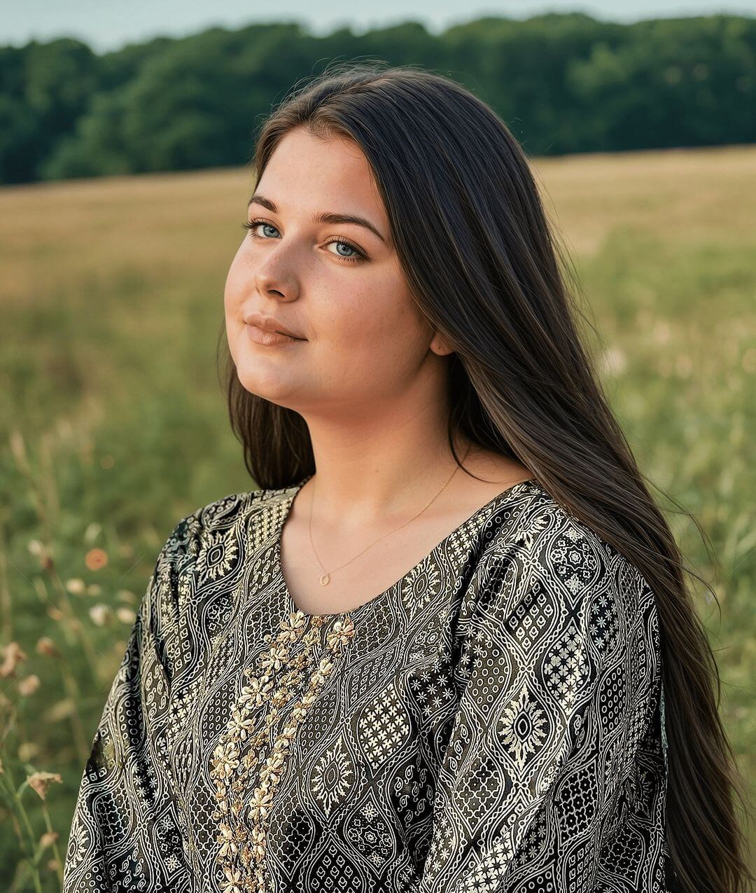 Linen 2-Piece with Handmade Neck Design