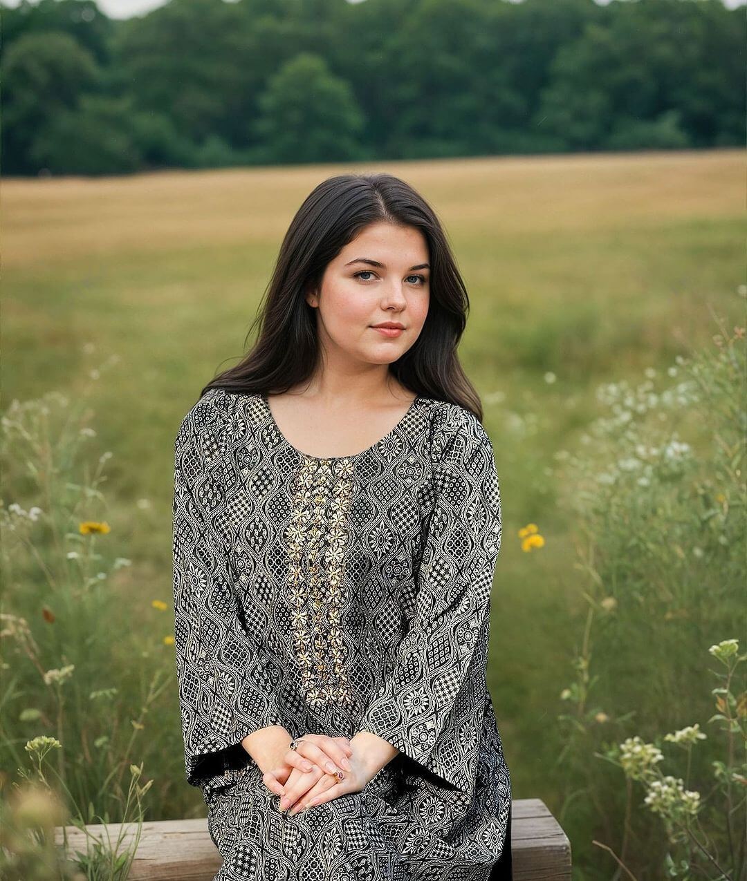 Linen 2-Piece with Handmade Neck Design