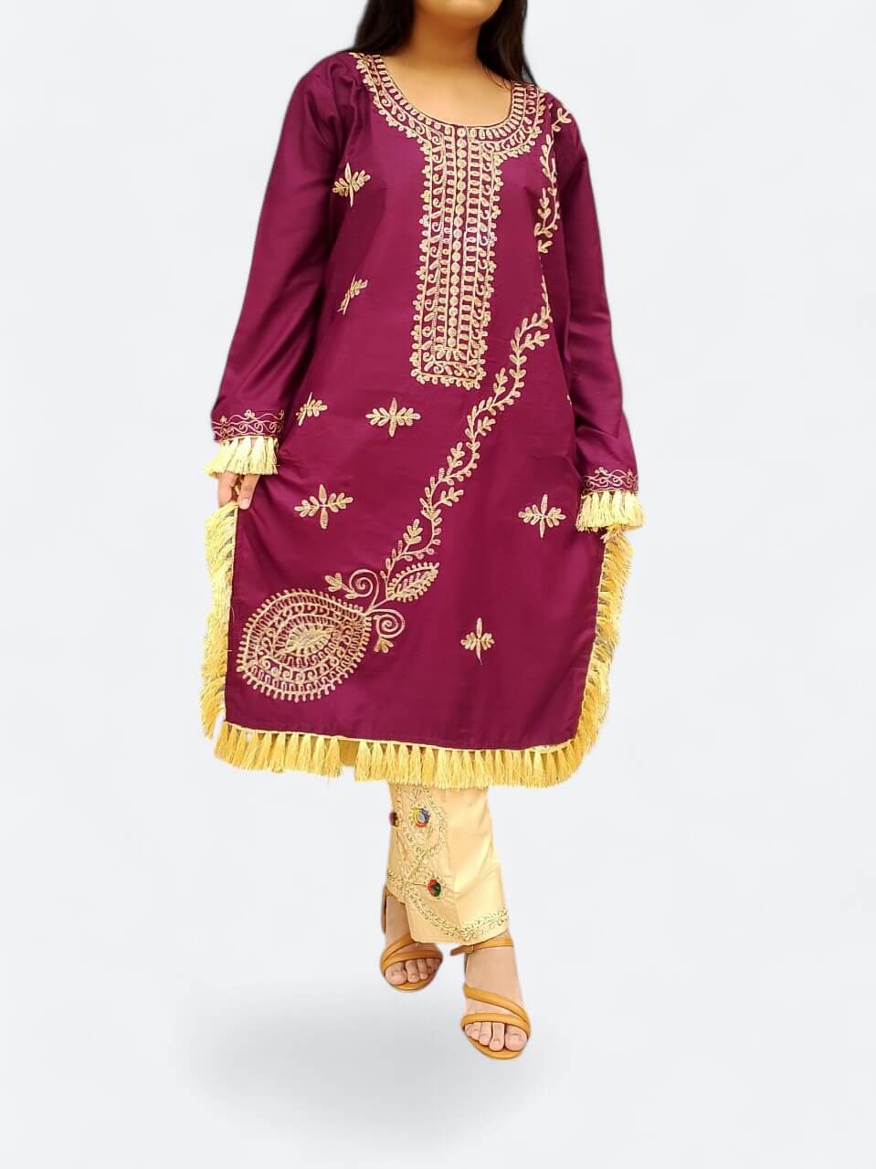 Premium Black Embroidered Shirt & Trouser Set for Women