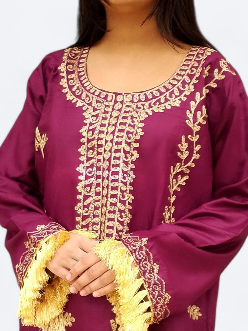 Premium Black Embroidered Shirt & Trouser Set for Women