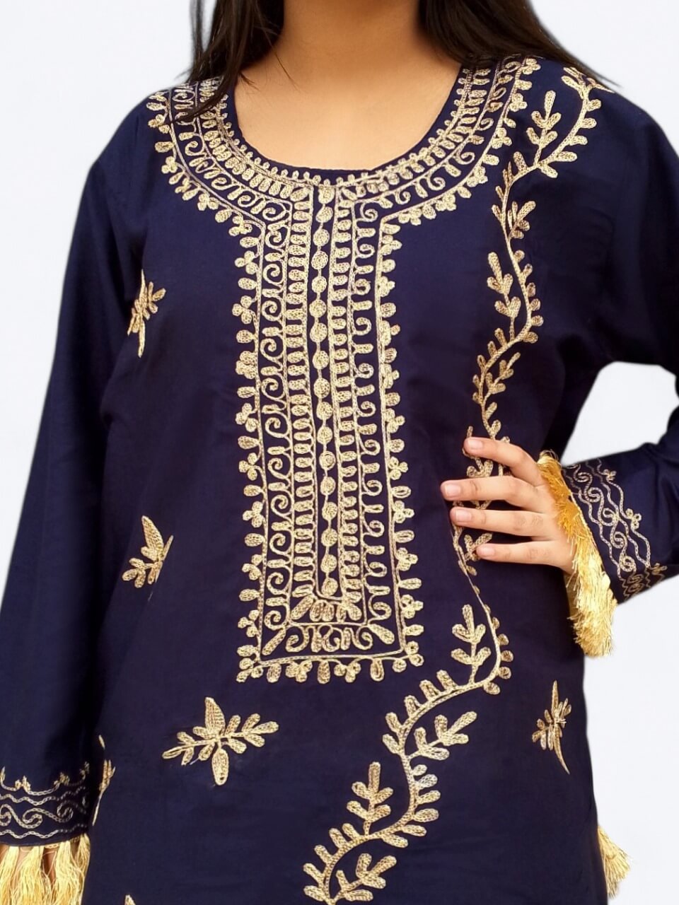 Premium Black Embroidered Shirt & Trouser Set for Women