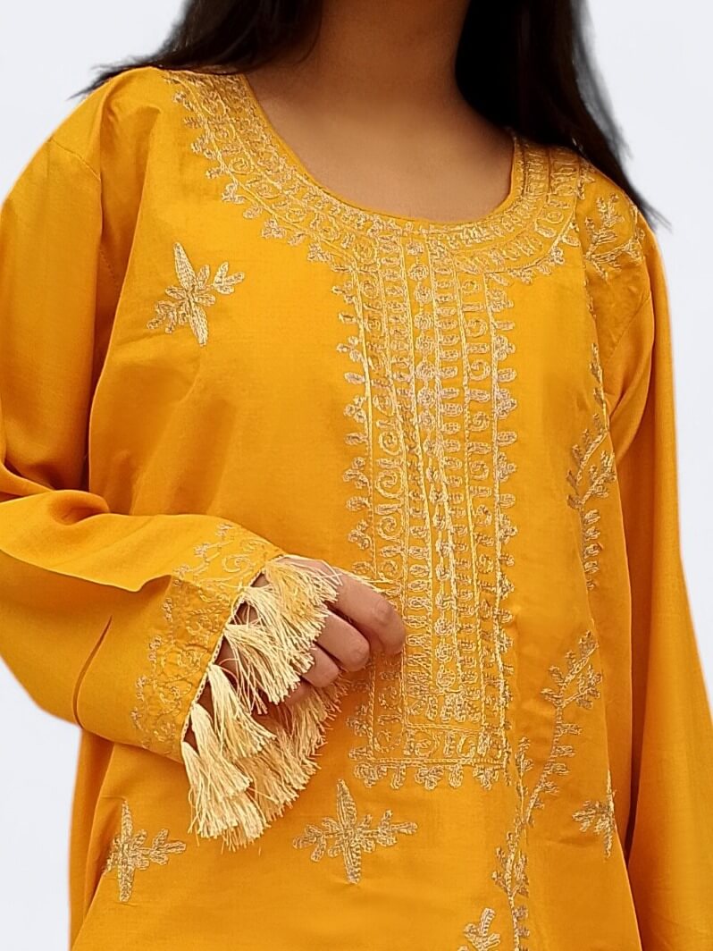 Premium Black Embroidered Shirt & Trouser Set for Women