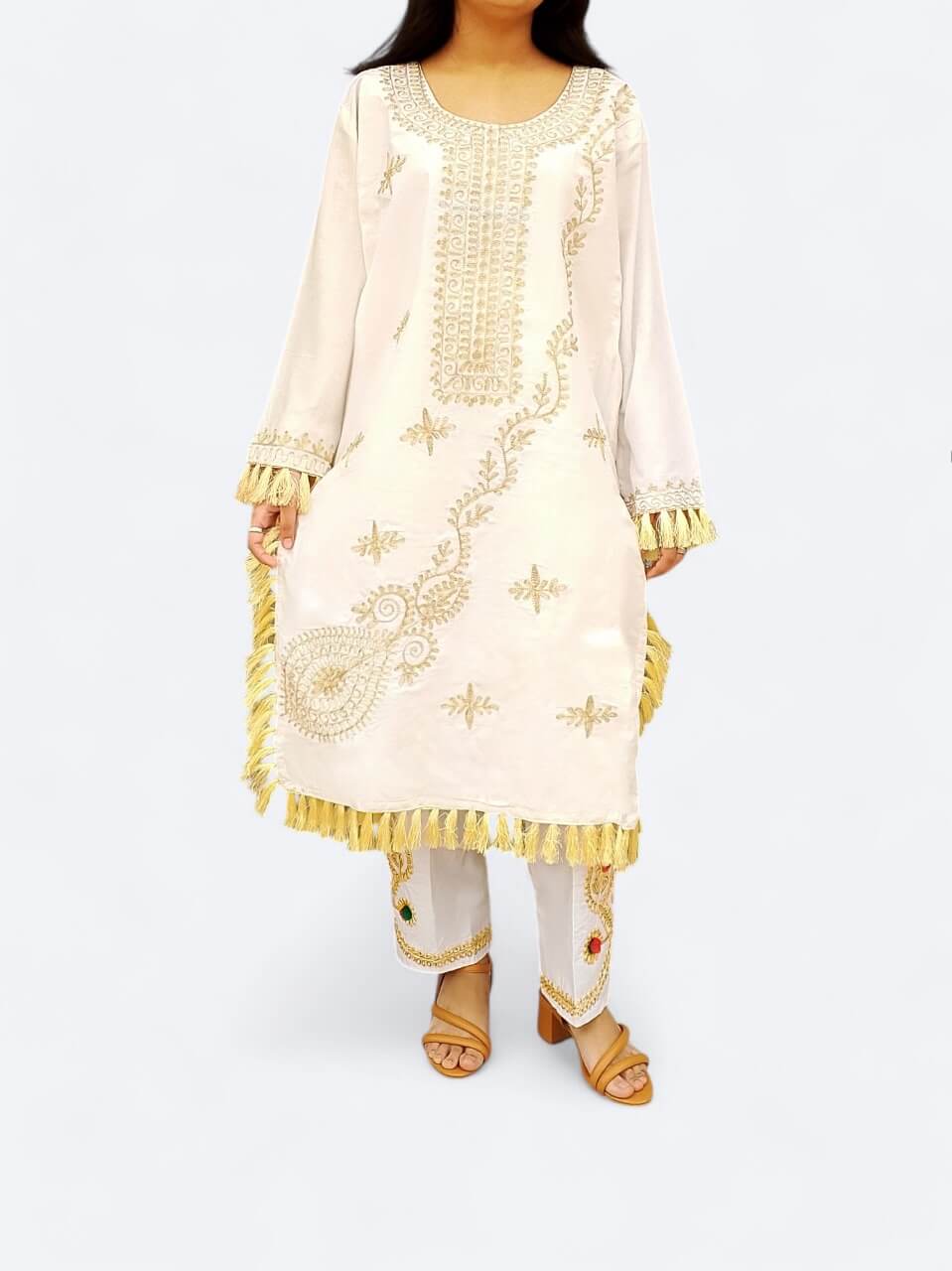 Premium Black Embroidered Shirt & Trouser Set for Women