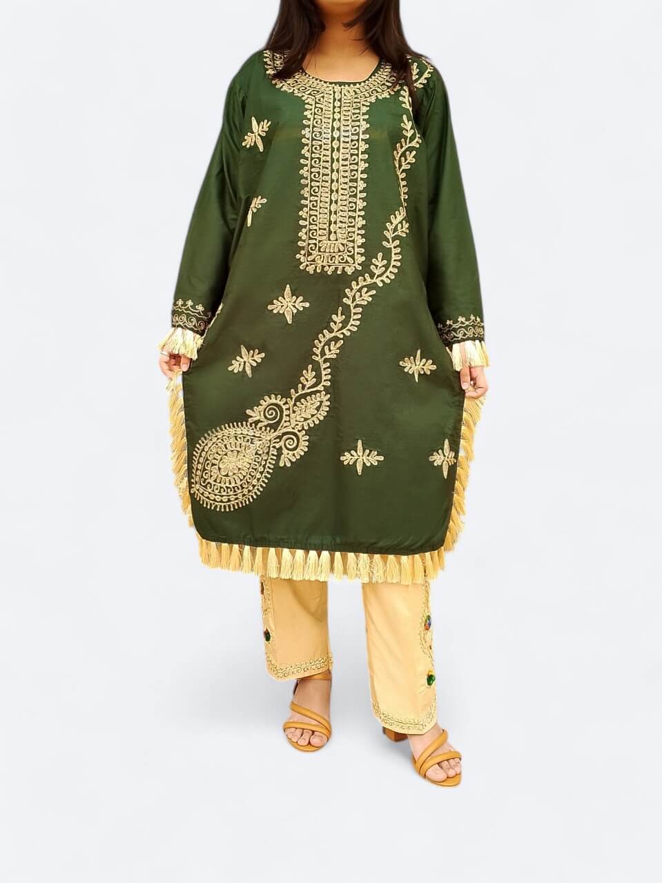 Premium Black Embroidered Shirt & Trouser Set for Women