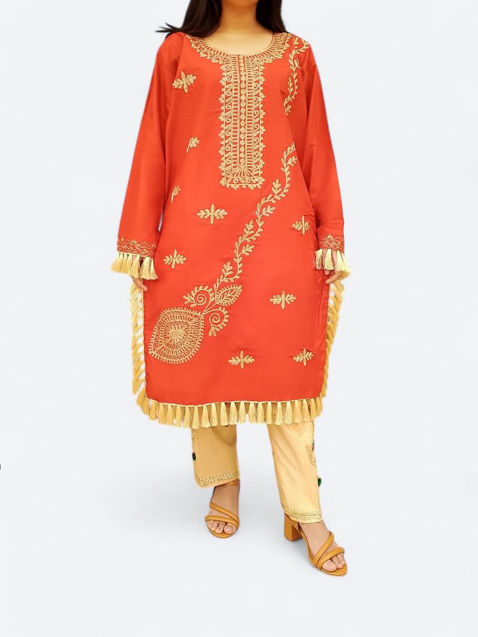 Premium Black Embroidered Shirt & Trouser Set for Women