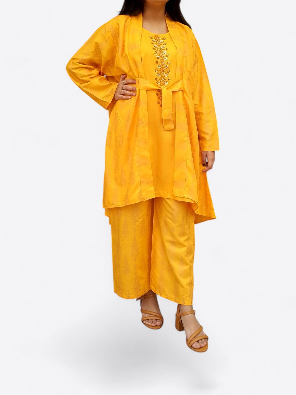 Gown Style: Elegant Steam Printed Set