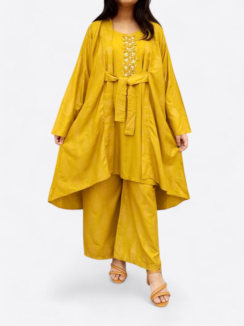 Gown Style: Elegant Steam Printed Set