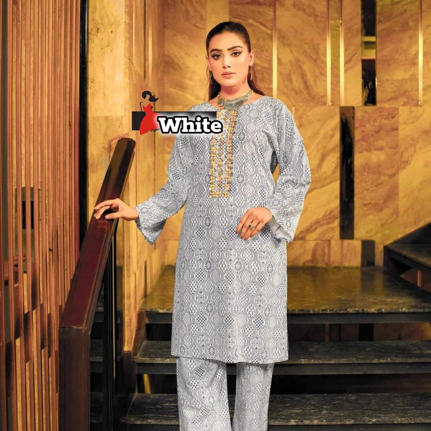 Linen 2-Piece with Handmade Neck Design