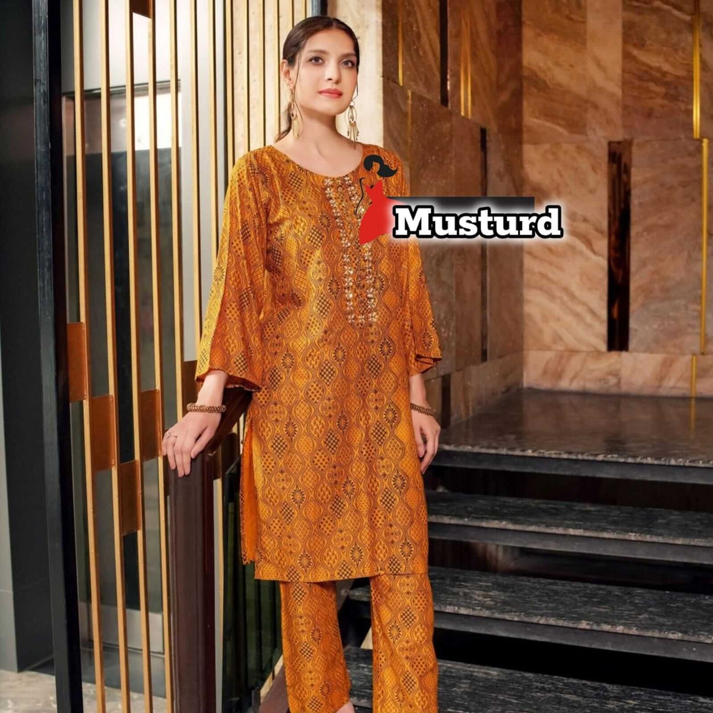 Linen 2-Piece with Handmade Neck Design