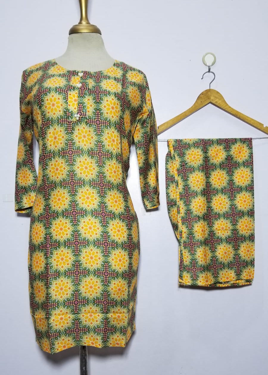 Vibrant Digital Lawn 2-Piece Suit for Women