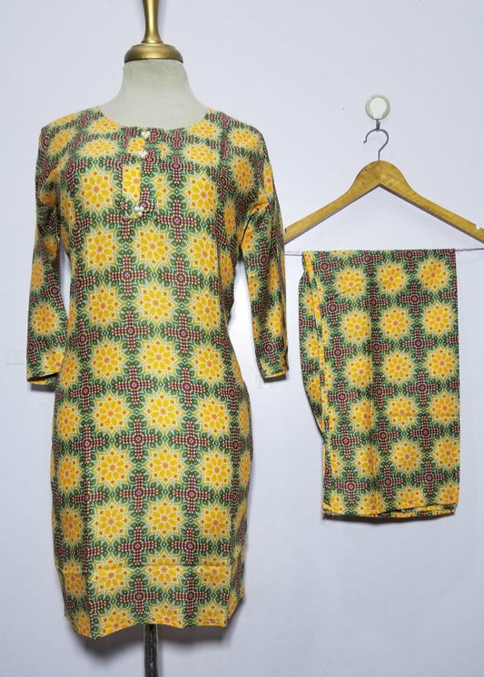 Vibrant Digital Lawn 2-Piece Suit for Women