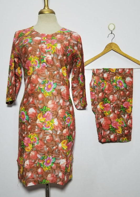 Vibrant Digital Lawn 2-Piece Suit for Women