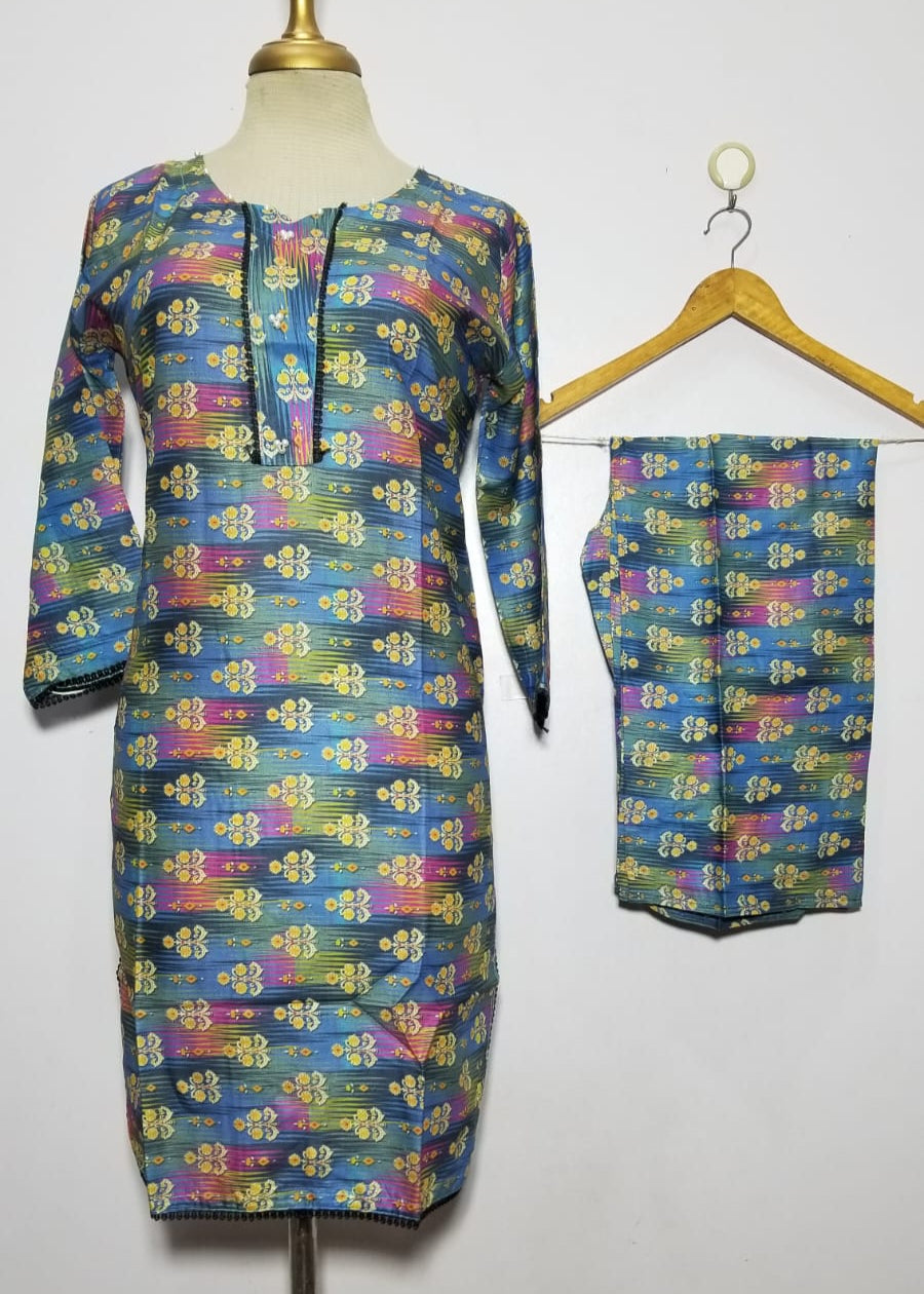 Vibrant Digital Lawn 2-Piece Suit for Women