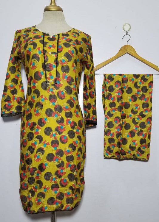 Vibrant Digital Lawn 2-Piece Suit for Women