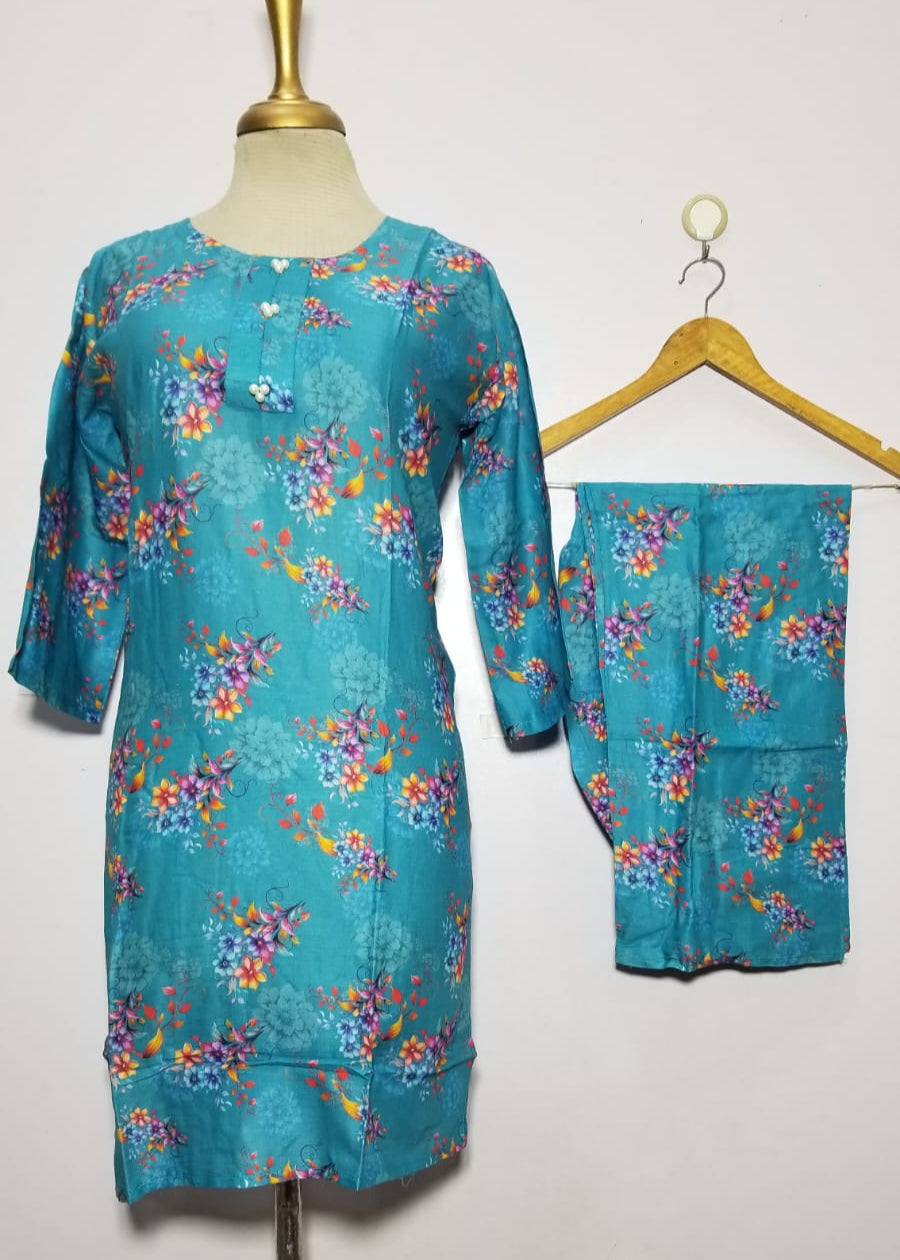 Vibrant Digital Lawn 2-Piece Suit for Women