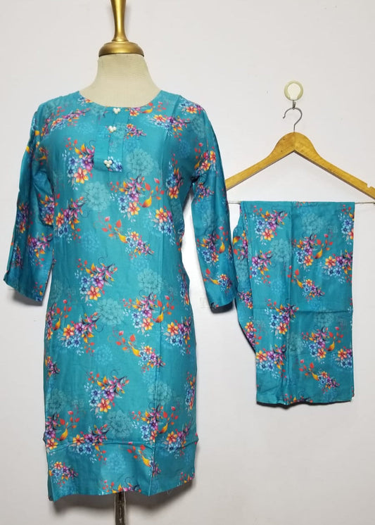 Vibrant Digital Lawn 2-Piece Suit for Women