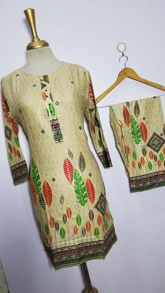 Vibrant Digital Lawn 2-Piece Suit for Women