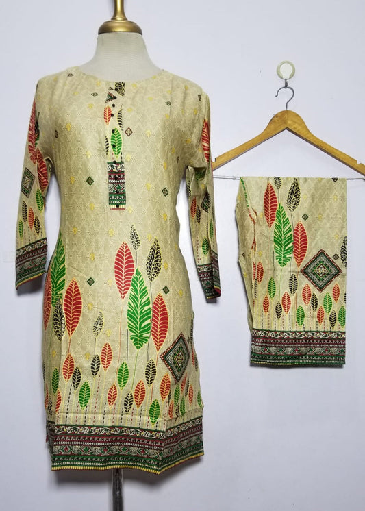 Vibrant Digital Lawn 2-Piece Suit for Women