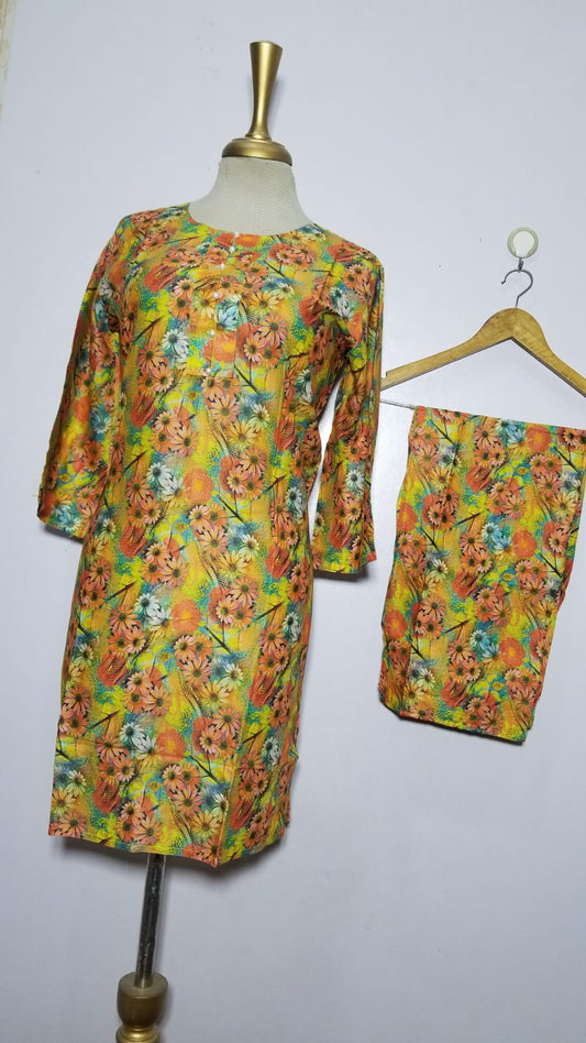 Vibrant Digital Lawn 2-Piece Suit for Women