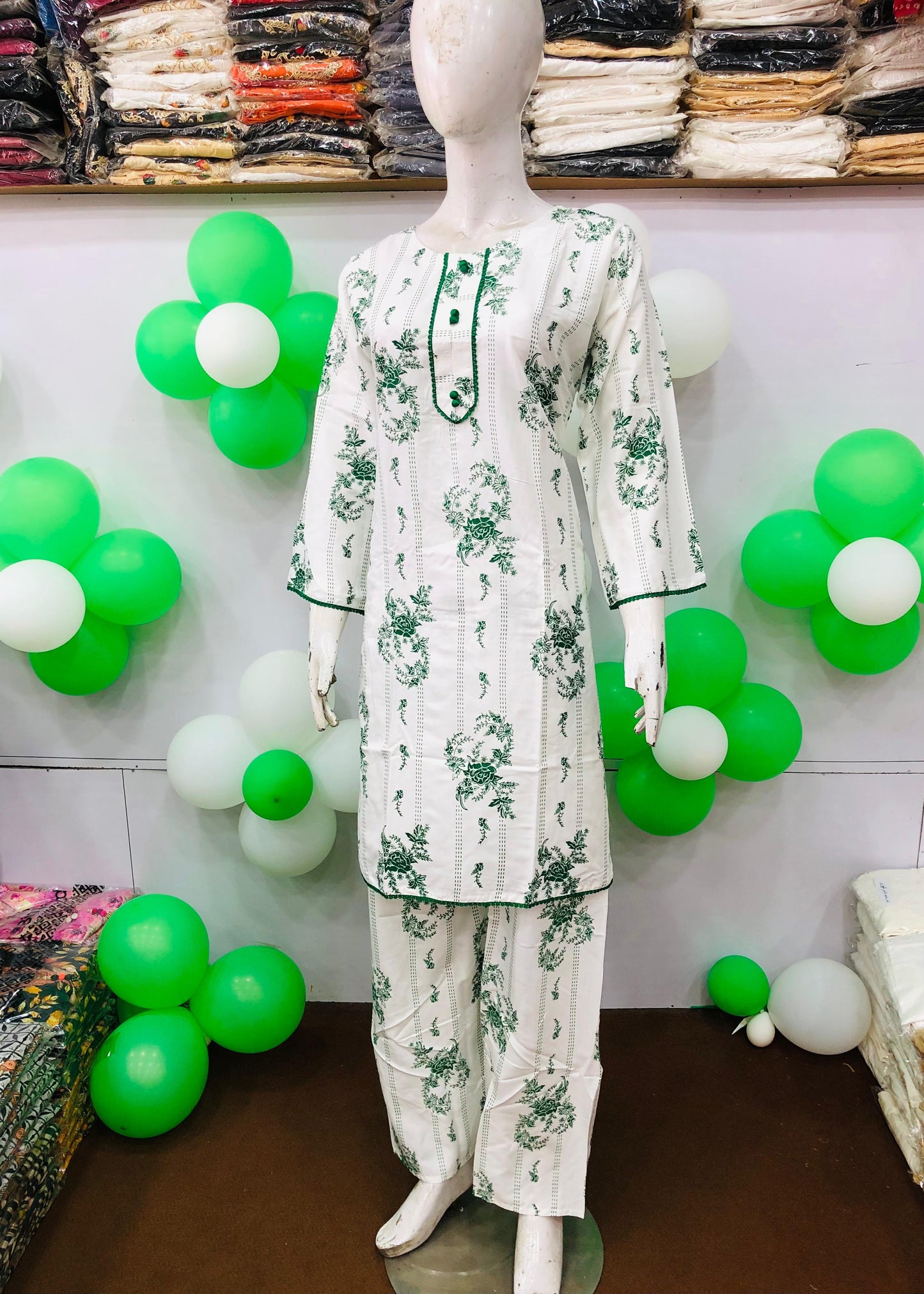 Ever Green SUMMER LINEN 2 PIECE  ( Kali Flower )