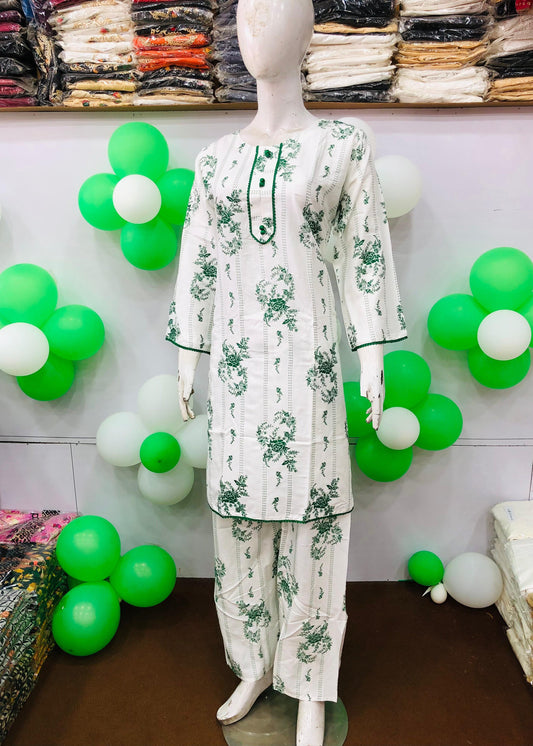 Ever Green SUMMER LINEN 2 PIECE  ( Kali Flower )