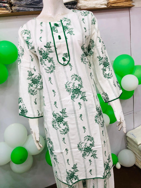 Ever Green SUMMER LINEN 2 PIECE  ( Kali Flower )