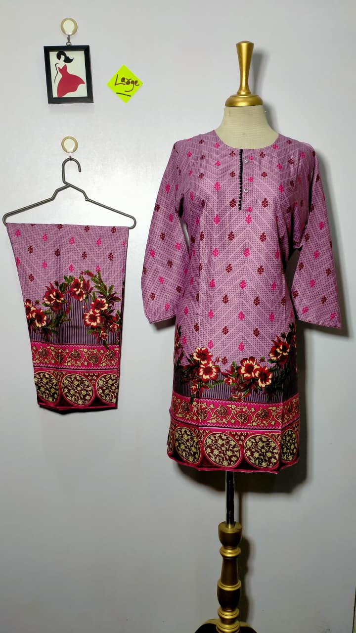 Stitched Printed Linen 2-Piece – Large Size (10)