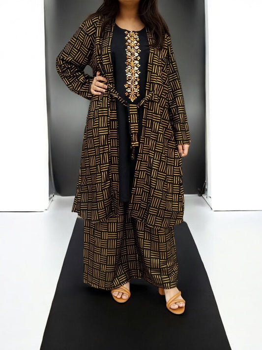 Gown Style: Elegant Steam Printed Set