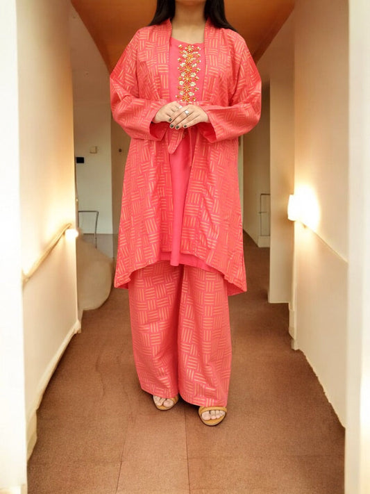 Gown Style: Elegant Steam Printed Set